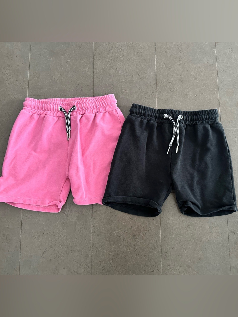 2 pairs Shorts - Pink & Black, size 7/8